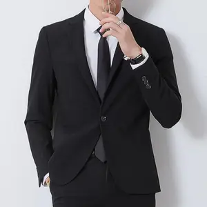 韩版西服批发新款中高端秋冬男装货源质量上乘 黑色