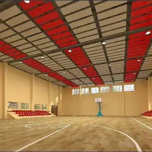 音雅漫 无框悬挂空间吸声体 篮球馆吊顶 开放式玻纤吸音垂片