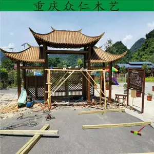 黔江防腐木门楼牌坊 仿古牌坊 彩绘牌坊生产