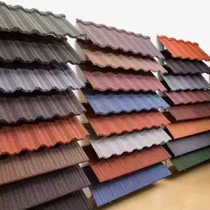 彩石金属瓦屋顶金属瓦别墅瓦仿古海洋蓝色镀铝锌瓦轻质瓦隔热瓦片