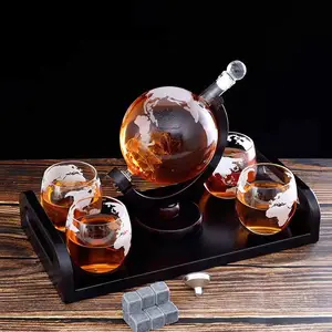 河间华企地球仪醒酒器高档玻璃酒瓶高硼硅玻璃酒瓶工艺酒瓶