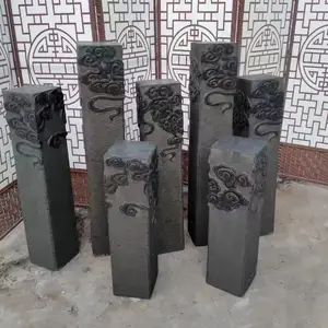 祥云柱拴马桩装饰石头青石仿古柱子玄关云柱
