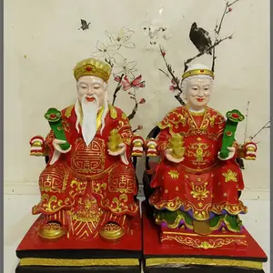 寺庙佛像雕塑 土地爷神像 土地公土地婆神像图片 山神爷佛像