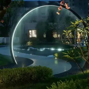 铁艺水上草坪使用圆圈水雾圈景观灯光造型雾化自动喷雾户外喷雾灯