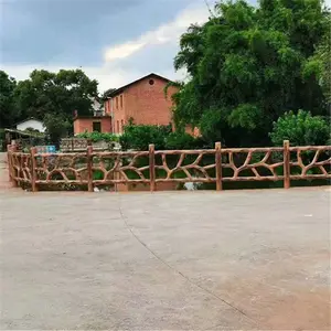 水泥仿木护栏厂家 河道桥梁混泥土围栏 景观园林防护栏杆 大量批发