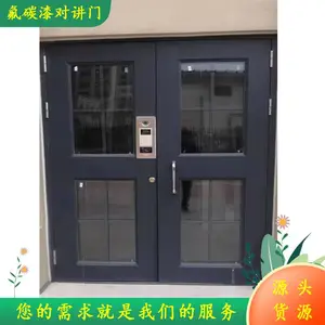 办公楼用新款楼宇门小区通道对讲门双扇玻璃拼接单元门安全有保障