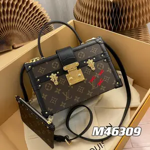 LV盒子包M46309、Petite Malle V 手袋LV女包新款 M46309老花盒子包