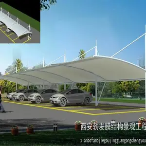 勃发膜结构钢架膜雨篷 多种款式规格可选 支持定制 白色PVDF膜布材质
