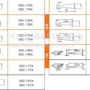 供SSC-774A/SSC-725A/SSC-625A烙铁头MFR-1160/SP200烙铁头