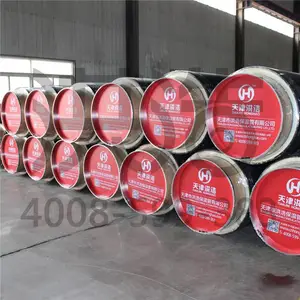 现货全国供应黑夹克聚乙烯聚氨酯预制直埋泡沫保温管道热力管道天津洪浩