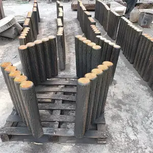 绿化带景观水泥篱笆 混泥土仿木树桩石 庭院花园河道混凝土仿树桩石