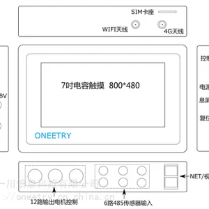 一川科技智慧养殖带触摸屏采集控制器具有6路485传感器输入12路电机输出控制