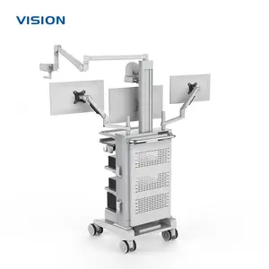 远程会诊推车 VISION 23027| 多屏显示移动医疗ICU 手术工作站