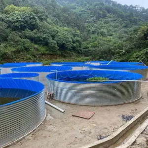 帆布水池养虾养鱼帆布鱼池 镀锌板养殖池帆布池蓄水池