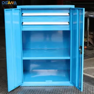 大川重型多功能工具柜车间双开门铁皮柜五金抽屉式储物柜