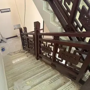 中式花格木栏杆_900高扶手70*50_格条25*30双面工艺_古建筑栏杆
