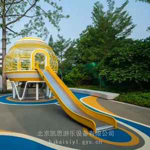 户外塑料滑梯组合 幼儿园儿童滑梯 小区游乐设施 木质攀爬架 双人秋千