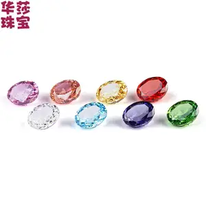 现货批发***彩色椭圆形锆石配件 冰花切锆石/高碳钻DIY饰品配件