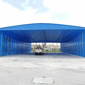 户外活动伸缩折叠推拉雨棚 大型仓库棚物流园雨蓬