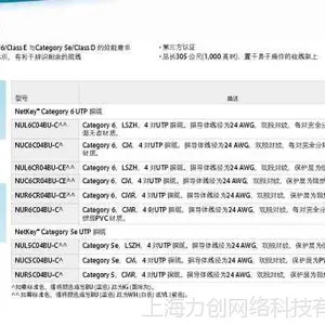 泛达六类非屏蔽铜缆