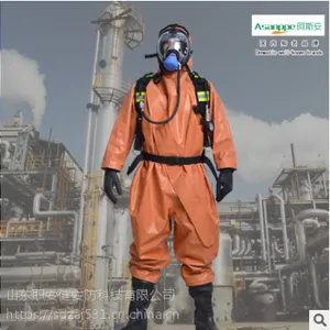 消防半封闭轻型防化服防水耐酸碱工作服连体式防毒服防尘防护服