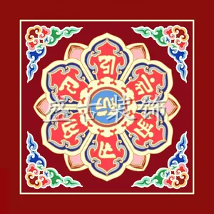 ***雕花设计古建筑彩绘横梁集成扣板格栅吊顶装饰材料