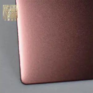 YX304彩色不锈钢板装潢材料 喷砂电镀玫瑰红金属加工厂