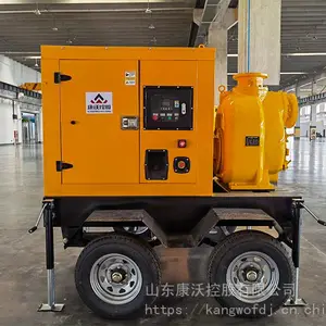 康沃污水杂质自吸泵 移动式柴油抽水设备