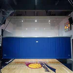 ***凯锐电动升降折叠场地隔离幕帘 电动分隔幕 篮球馆分隔幕厂家