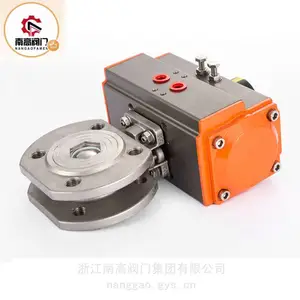 南高阀门生产 气动超薄对夹球阀 Q671F-16P 不锈钢薄型切断阀