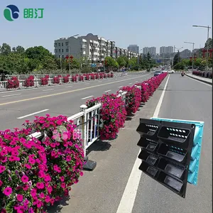 护栏挂花花盆 道路护栏绿化种植器 朗汀园林花盆厂家