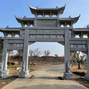 定制村庄石牌坊电话 亿昊石雕雕刻景区石牌楼 石门楼