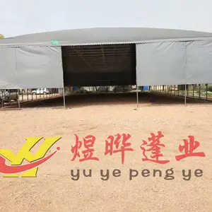 汽车帐篷伸缩推拉雨棚大型固定帐蓬推拉汽车帐棚活动车棚帆布雨蓬移动工地施工帐篷