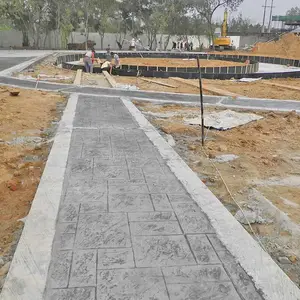 山东彩色水泥压花地面 压花地坪 厂区路面 经济耐用