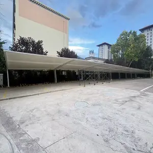 西藏膜结构停车棚 昌都某单位充电桩雨棚圆满竣工