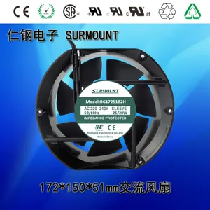 臭氧机专用17251防水风机-IP68灌胶防水,172mm仁钢厂家直销