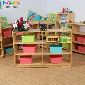 幼儿园蒙氏教具柜 山东厚朴儿童玩具柜 实木收纳架