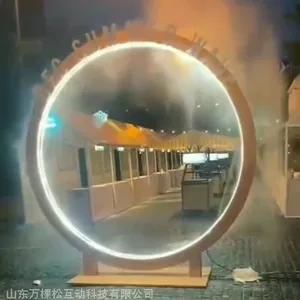 网红水雾门通道文旅夜游景区 led灯光网红引流互动道具