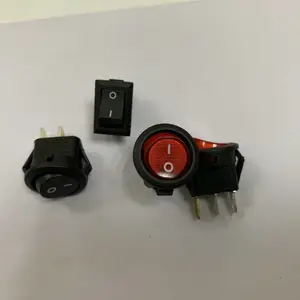 贝尔佳电源开关 BEJ圆形带灯开关 SPST单刀单掷带灯开关 小电流船形开关 带灯跷跷板开关