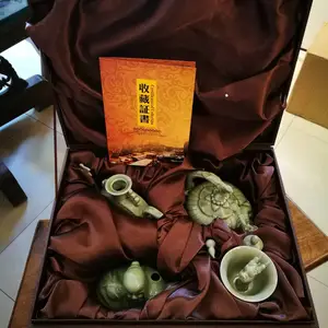西安仿古青釉提梁倒流壶 陕西特色耀州瓷工艺品