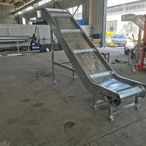 链板提升机 物料爬坡输送机 挡边提升传送带 链板输送机