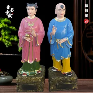 善财童子龙女童男童女神像制作金童玉女天聋地哑树脂玻璃钢雕塑