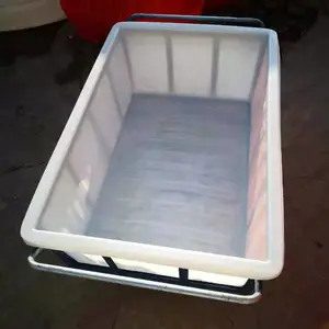 ***加厚塑料水箱快递分拣箱 2000L推布车服装车间收纳带轮***箱 塑胶箱