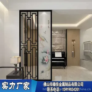 客厅餐厅红古铜不锈钢屏风隔断定制厂家