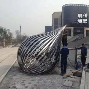 水珠雕塑工厂 园林不锈钢雕塑 铁艺水珠雕塑厂家 酒店摆件