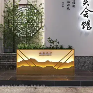 不锈钢花箱铝合金花槽户外种植箱景观花盆公园大号花盆