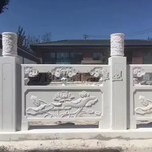大理石栏杆花岗岩石栏板石雕河道护栏汉白玉拱桥栏杆厂家制作价格