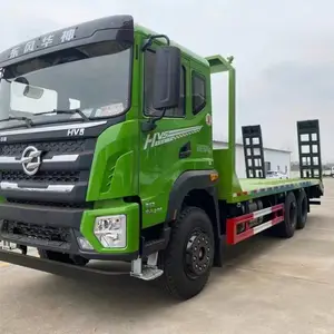 拉250挖机拖车 东风华神T5后八轮 板长7米5 六缸机挖机拖板车