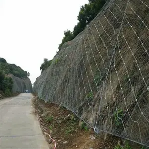 博赛元边坡防护网山体绿化防护坡网镀锌钢丝绳网高速公路格栅网