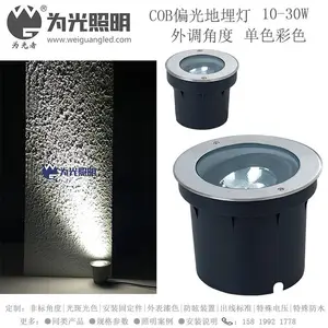 为光照明 COB偏光LED地埋灯 科锐芯片 偏光30度 照射10-30度 IP68防水